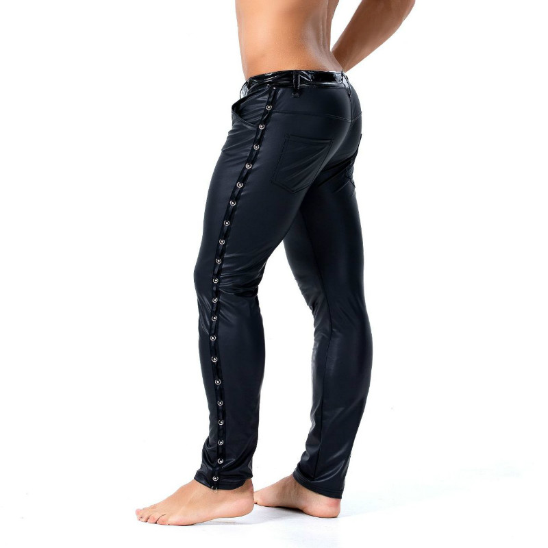 Streetwear Brand For Men - S-XXL Brand Men Leather Rivet Pants